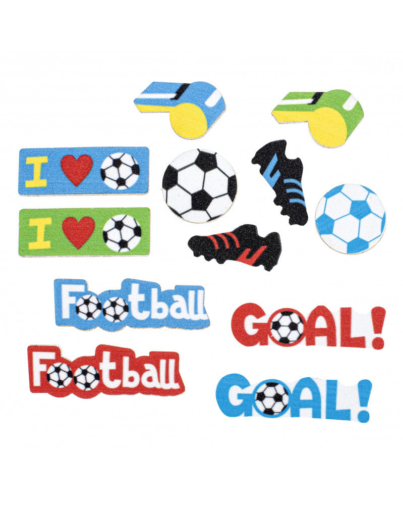 GLOREX Moosgummi-Sticker, Fussball, mehrfarbig, 29 Stk