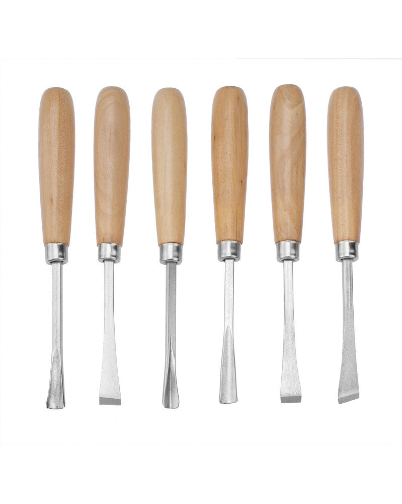 Glorex Tranchiermesser Set – 6-teilig, Holzgriff, Tragetasche