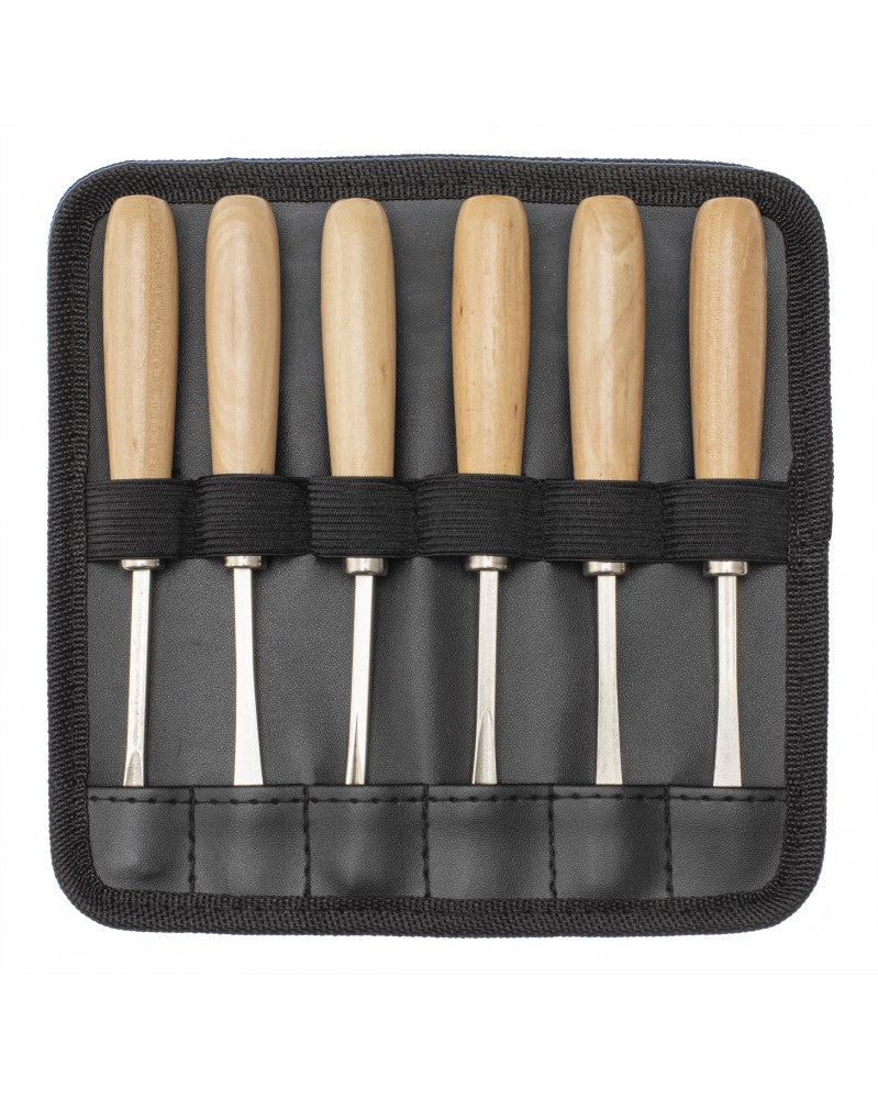 Glorex Tranchiermesser Set – 6-teilig, Holzgriff, Tragetasche