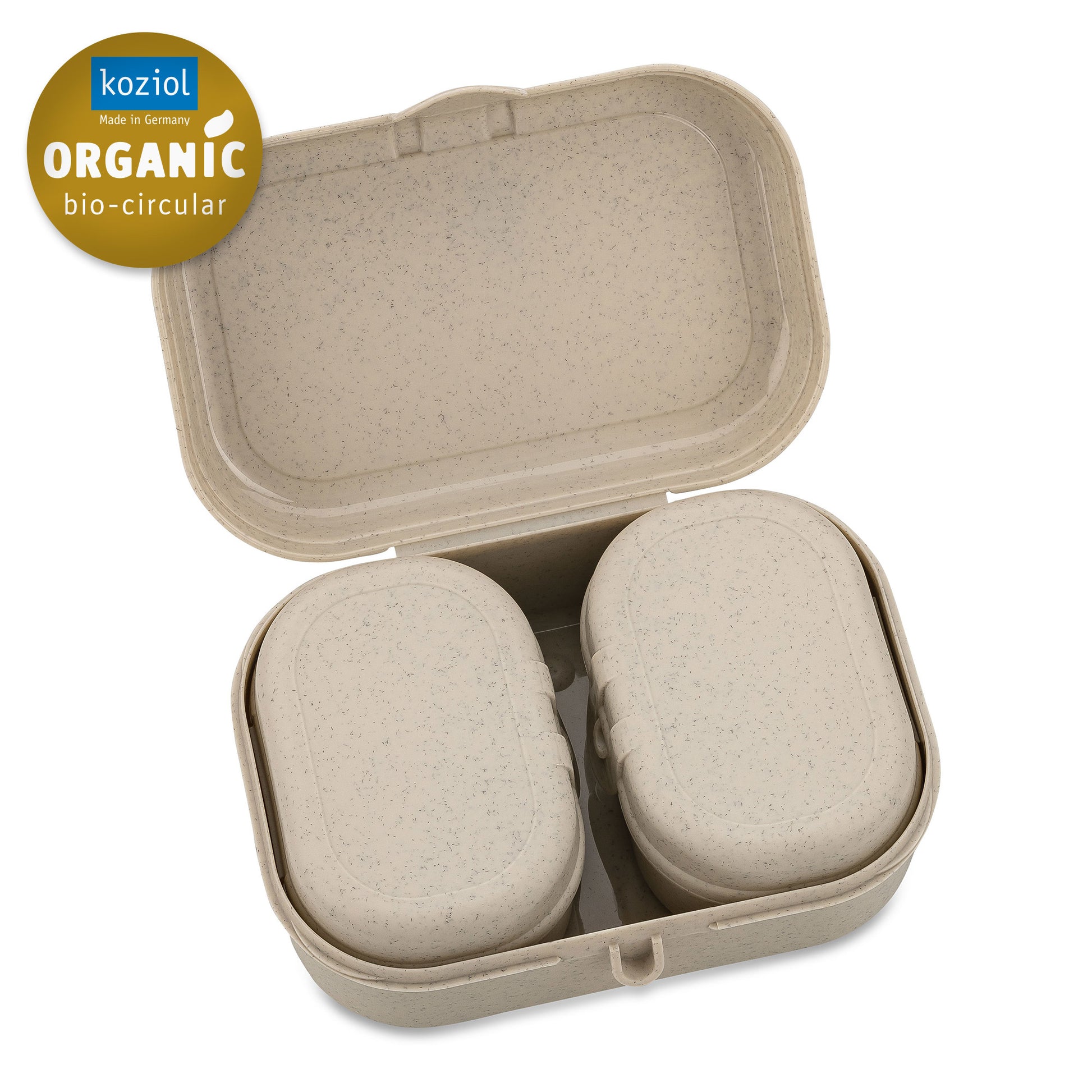 Koziol Pascal ready mini – Lunchbox 10,8 × 15,1 × 6 cm, Biokunststoff, BPA-frei, 3-teilig