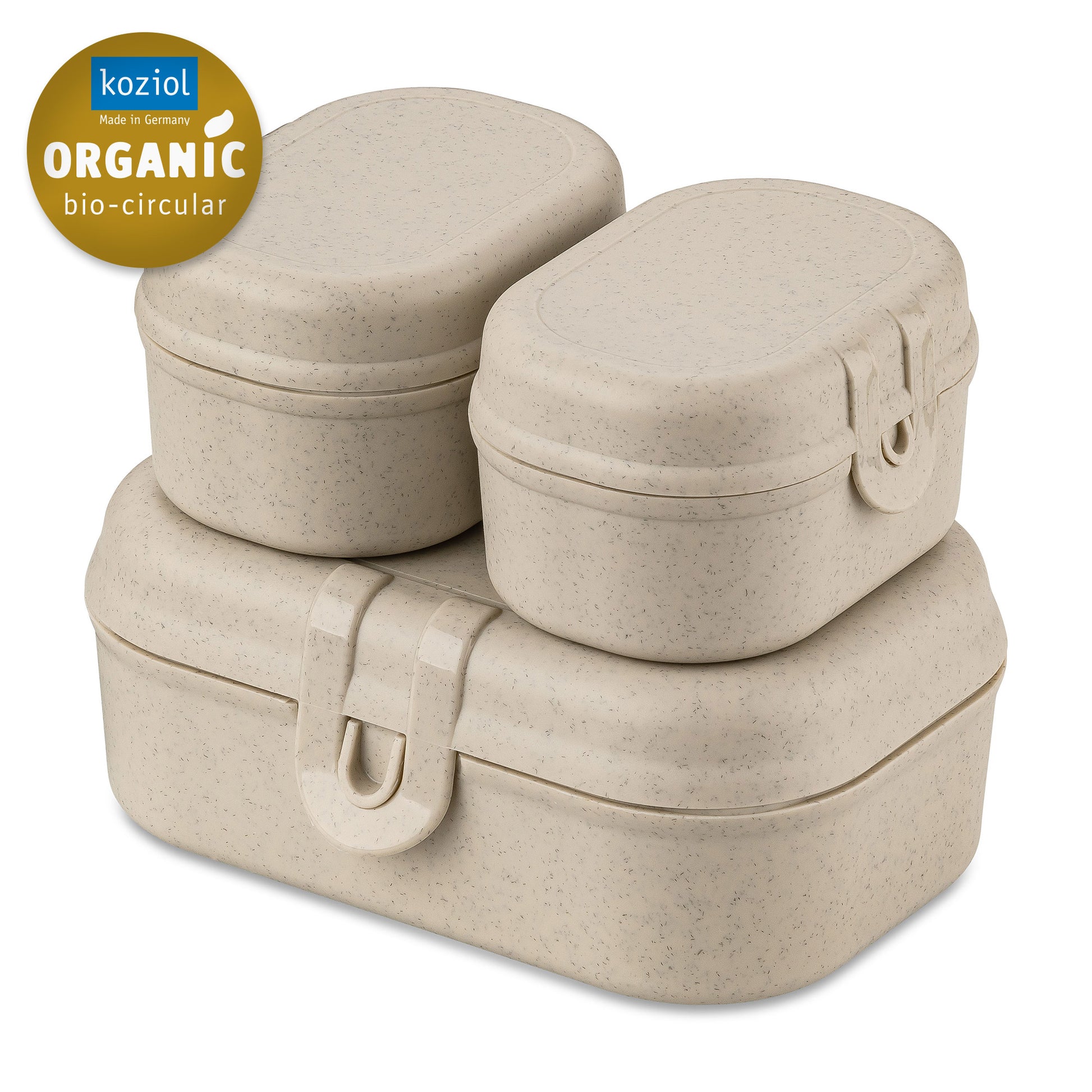 Koziol Pascal ready mini – Lunchbox 10,8 × 15,1 × 6 cm, Biokunststoff, BPA-frei, 3-teilig