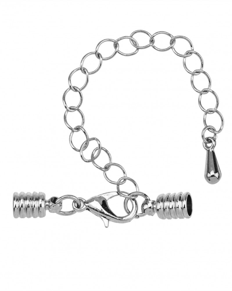 GLOREX Schmuckverschluss – Metall, Silber – Endkappen – 1 Stück