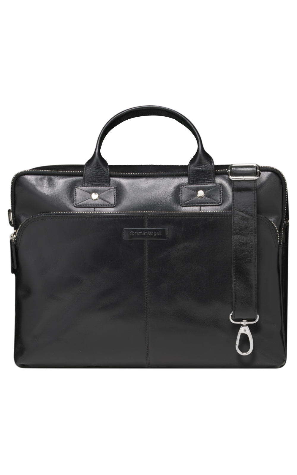 dbramante1928 Kronborg 2. Gen. Notebook-Tasche bis 16" – Leder, abnehmbarer Schultergurt – Schwarz