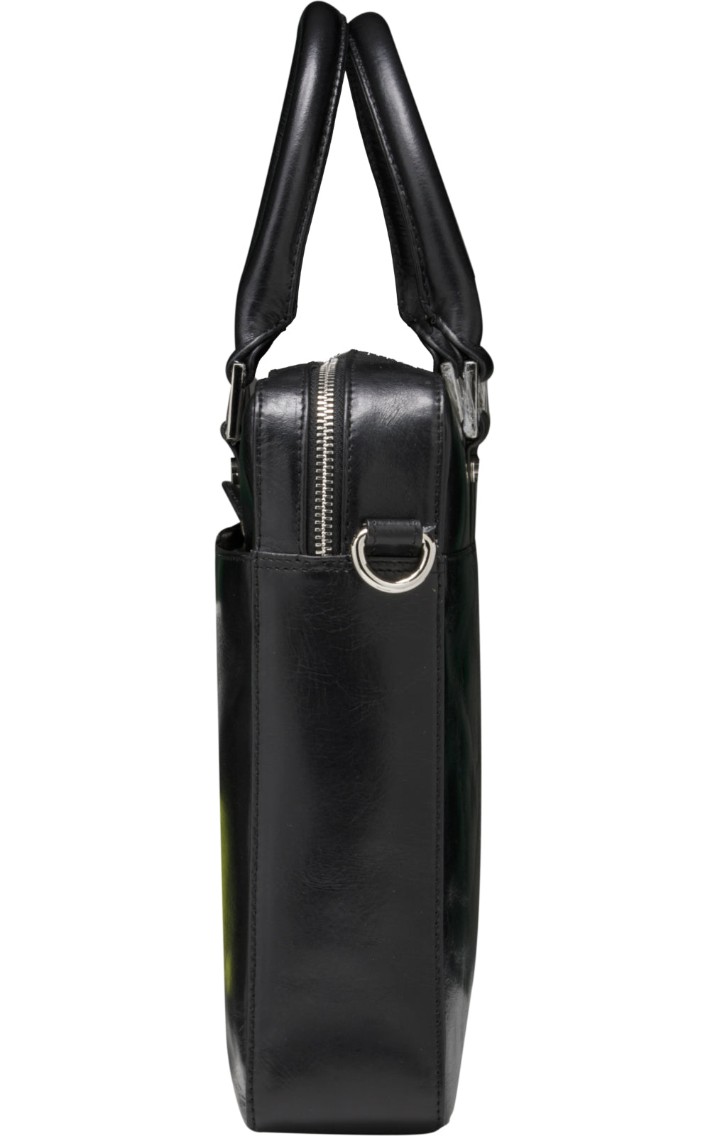 dbramante1928 Notebook-Tasche bis 14" – Vollnarbenleder, abnehmbarer Schultergurt – Schwarz