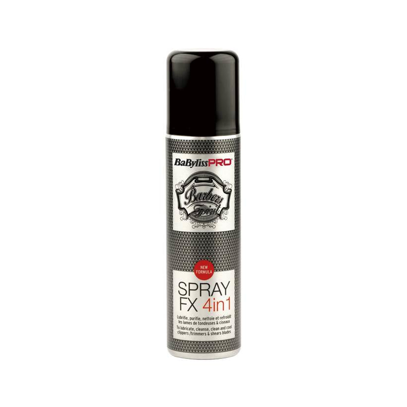 BaByliss Pro Spray FX 4in1 FX040290 Reinigungsspray für Haarschneidemaschinen/Trimmer/Scheren – Spray – 150 ml