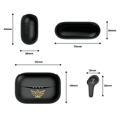 OTL Technologies OTL Nintendo Legend of Zelda Kinderkopfhörer – In-Ear, Stereo, TWS, mit Ladecase, Schwarz, BT 5.0