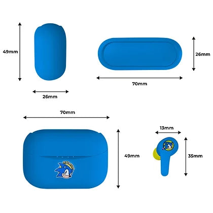 OTL Technologies OTL SEGA Sonic the Hedgehog TWS Earpods – True Wireless In-Ear Kopfhörer – Bluetooth 5.0 – Blau – bis 6 h