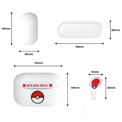 OTL Technologies Pokéball Earpods TWS In-Ear – Stereo, mit Ladecase, Weiss, BT 5.0