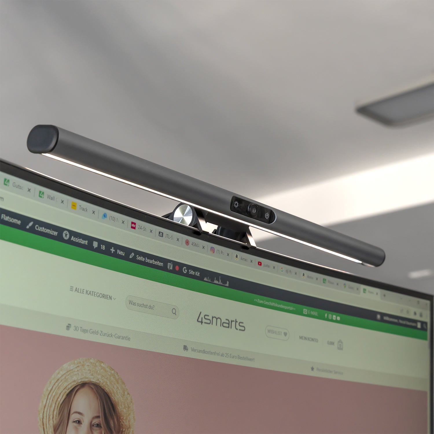 4smarts 2in1 LightBar – Webcam – Full HD 1080p, USB‑A, Schwarz