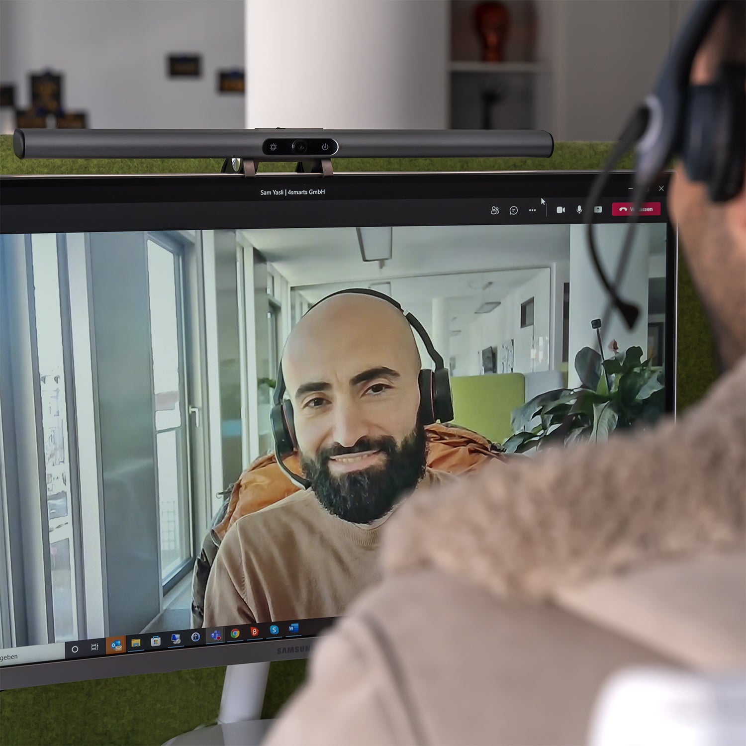 4smarts 2in1 LightBar – Webcam – Full HD 1080p, USB‑A, Schwarz