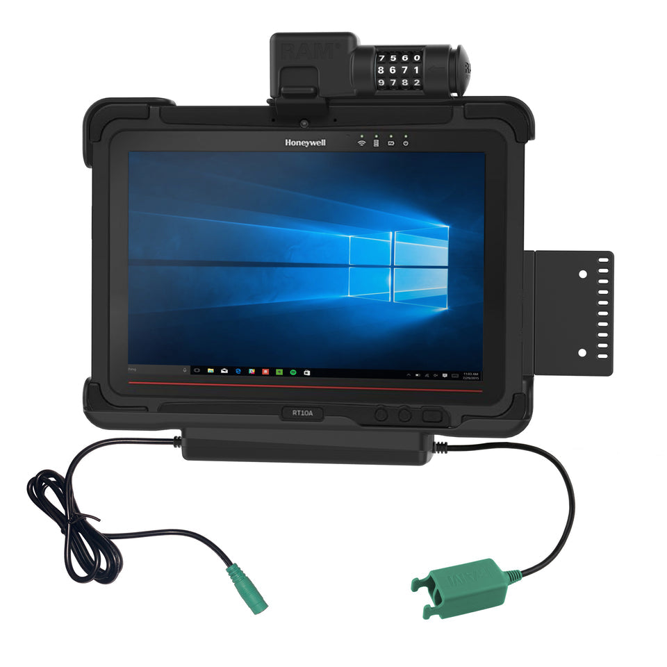 RAM Mounts Tablet-Rahmen – für Honeywell RT10 – VESA 75×75, 2× USB-A – Schwarz