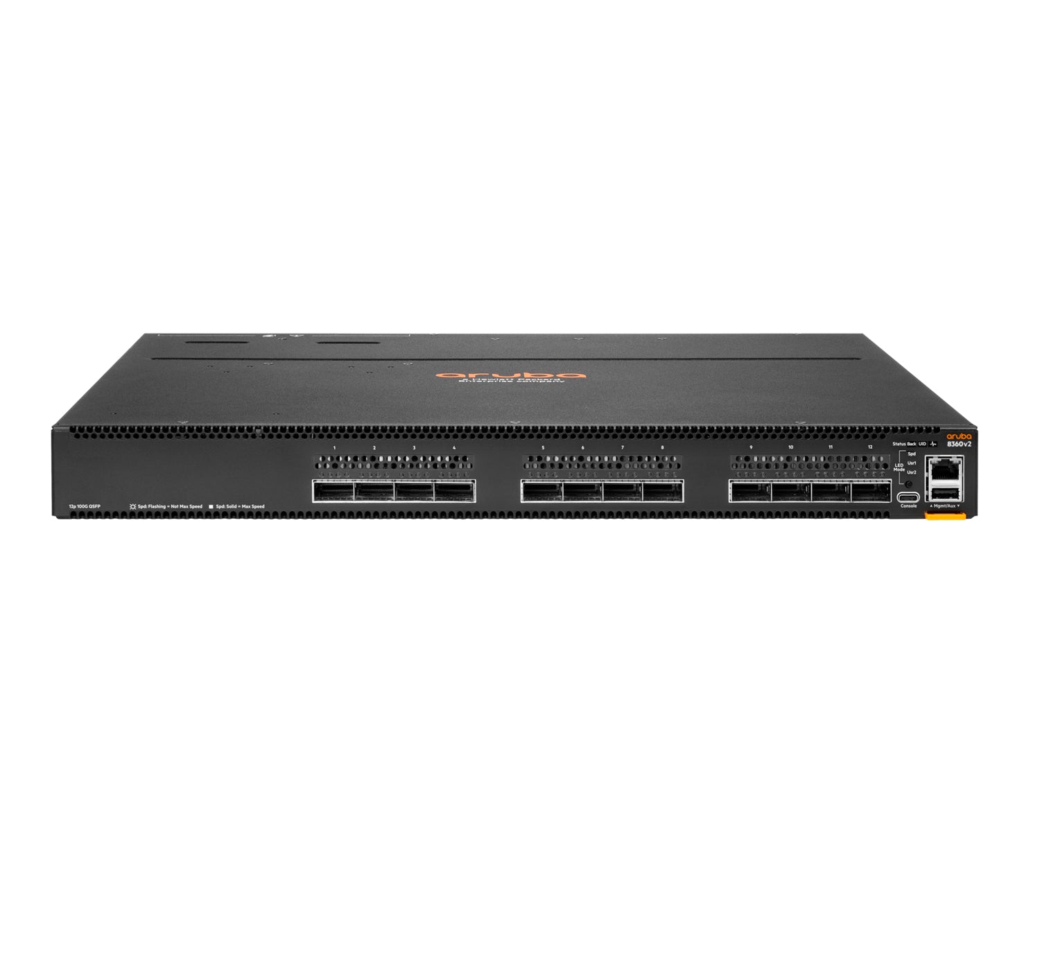 HPE Aruba Networking 8360-12C v2 – Managed Switch – 12×100G QSFP+/QSFP28, L3, 1U