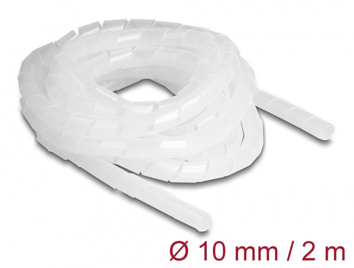 DeLOCK Kabelschlauch Ø 10 mm × 2 m, wiederverwendbar – transparent