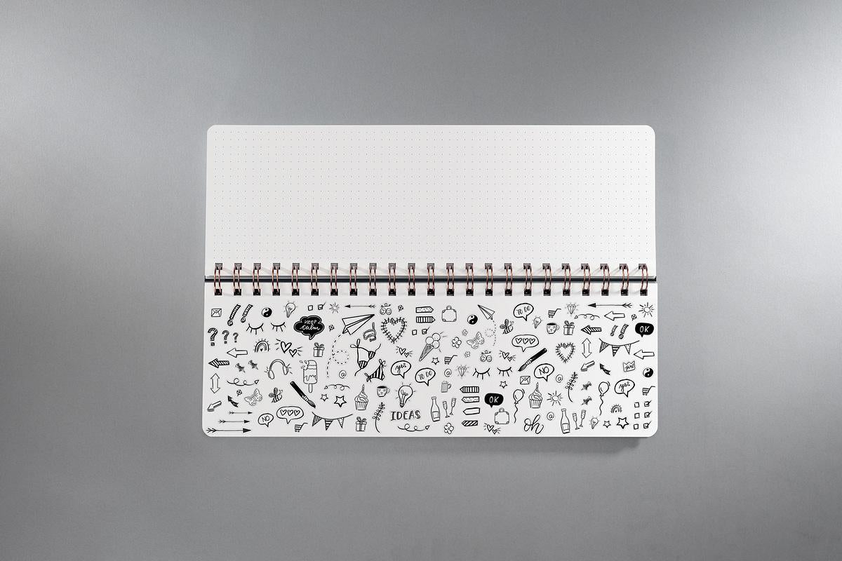 Sigel JOLIE Wochenplaner – undatiert, 1 Woche/2 Seiten, Spiralbindung, 30 × 11,4 cm, mit Ständer