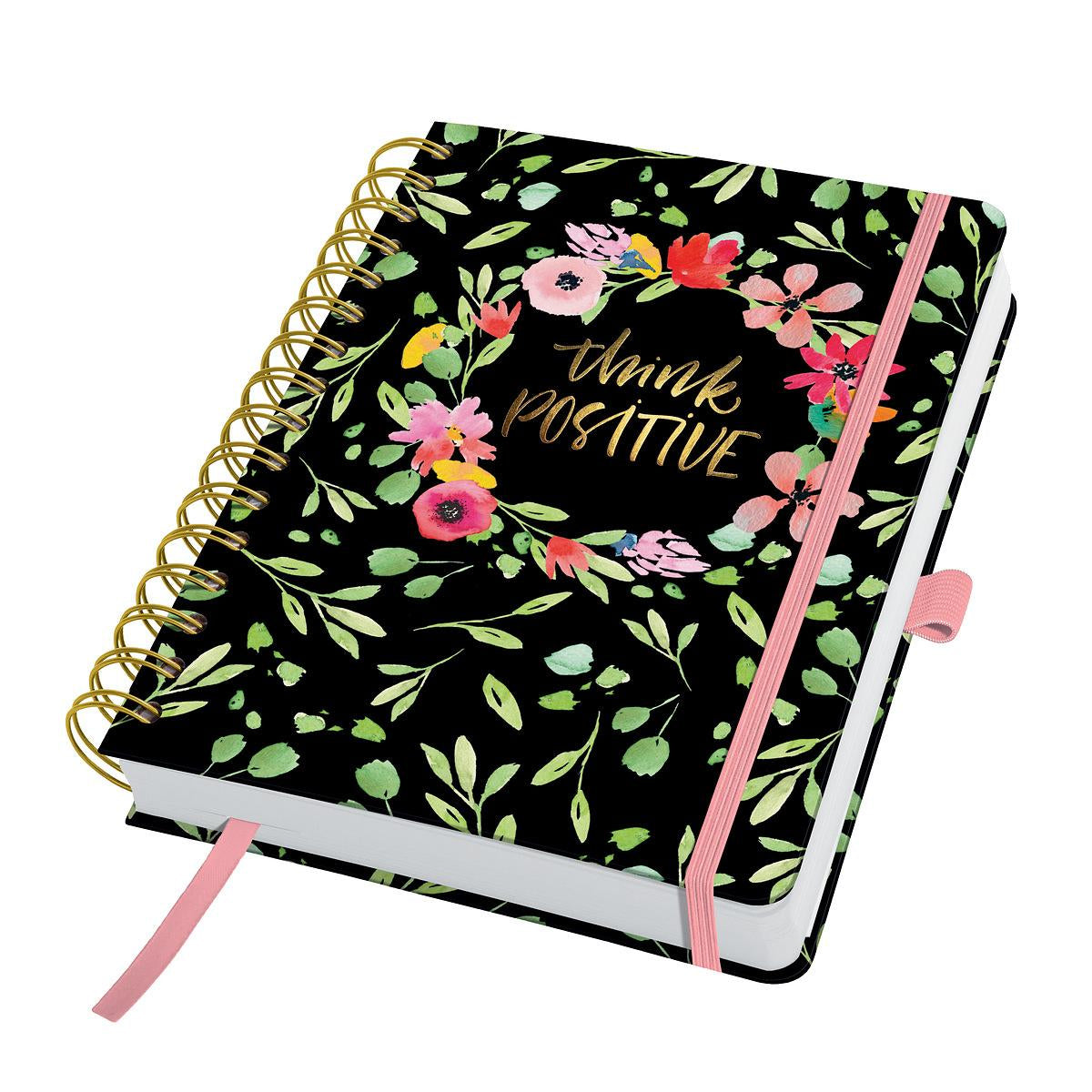 Sigel JOLIE Tagesplaner – undatiert, Spiralbindung, 16,8 × 21,5 cm, Punktraster, Flower Love, FSC