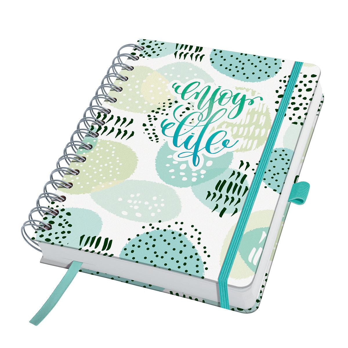 Sigel JOLIE Tagesplaner – undatiert, Spiralbindung, 16,8 × 21,5 cm, Punktraster, Mint Inspiration, FSC