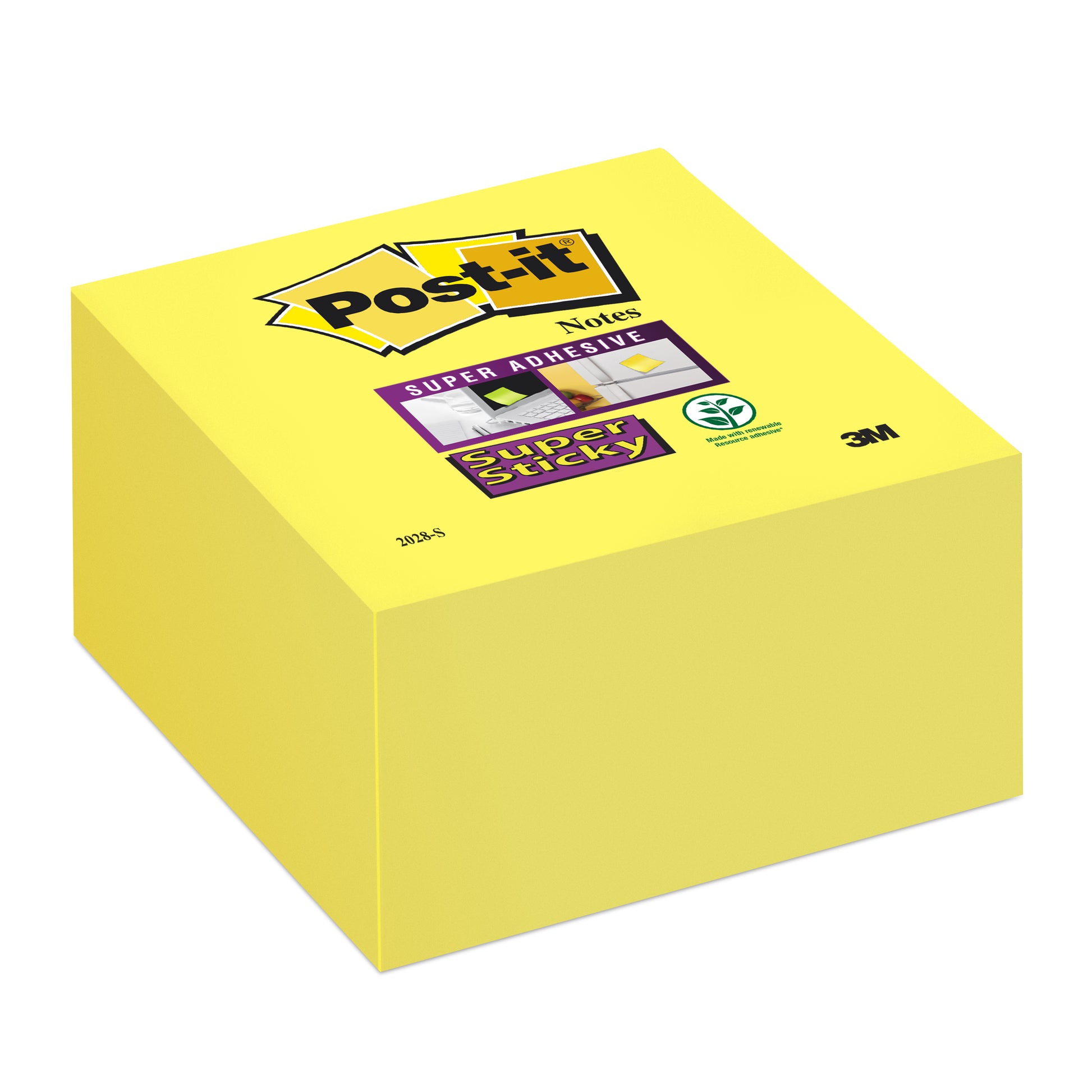 Post-it Haftnotizen Super Sticky – 76×76 mm – Narzissengelb, 350 Blatt, PEFC