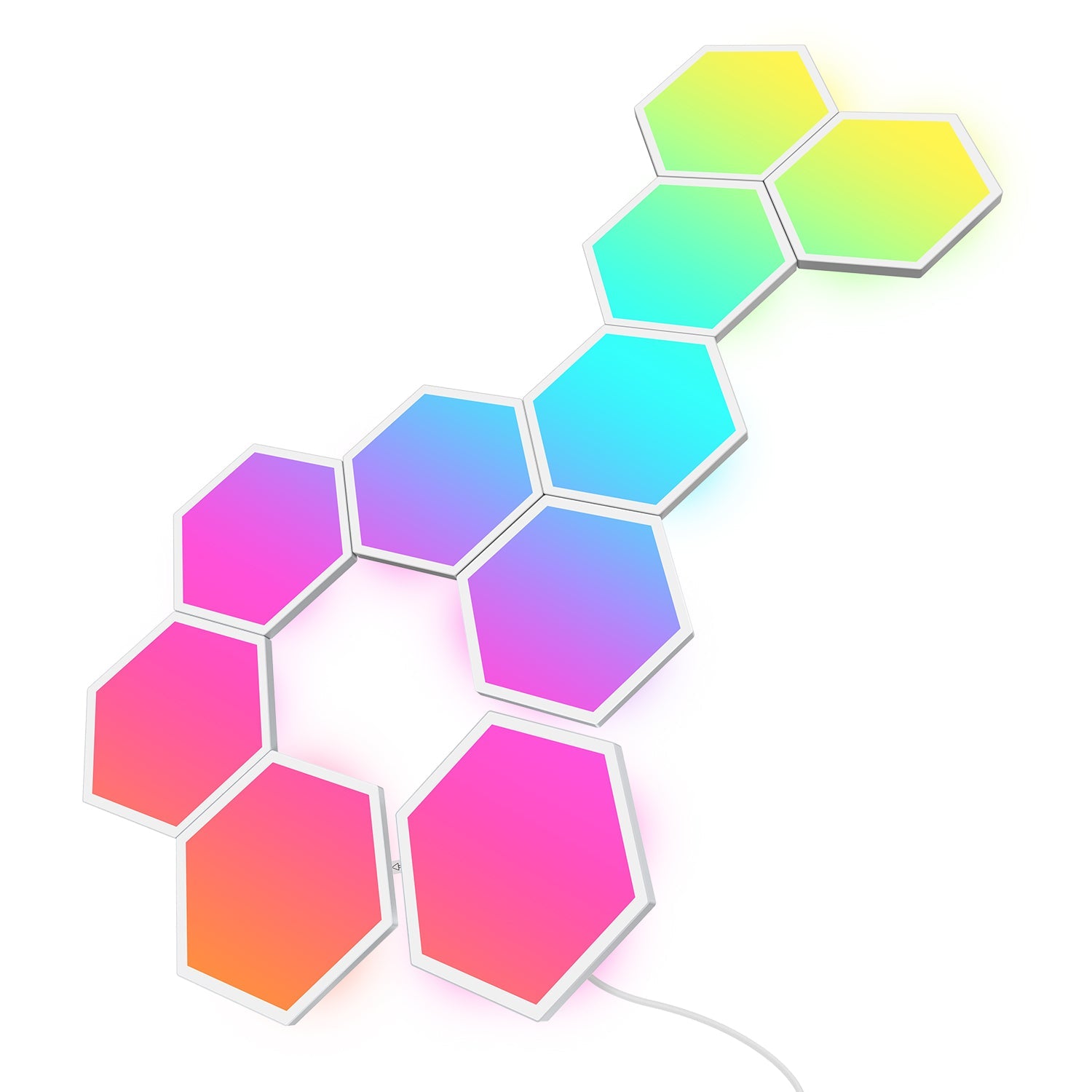 Govee Panel LED Glide Hexa 10er-Set – WLAN, Bluetooth, für Alexa & Google – RGBIC – 36 W – Weiss