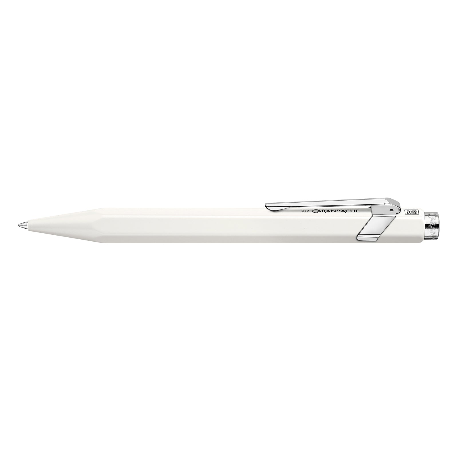 Caran d-Ache Caran d’Ache 849 – Tintenroller, 0,7 mm, Schwarz, Druckmechanik, Aluminium, Weiss