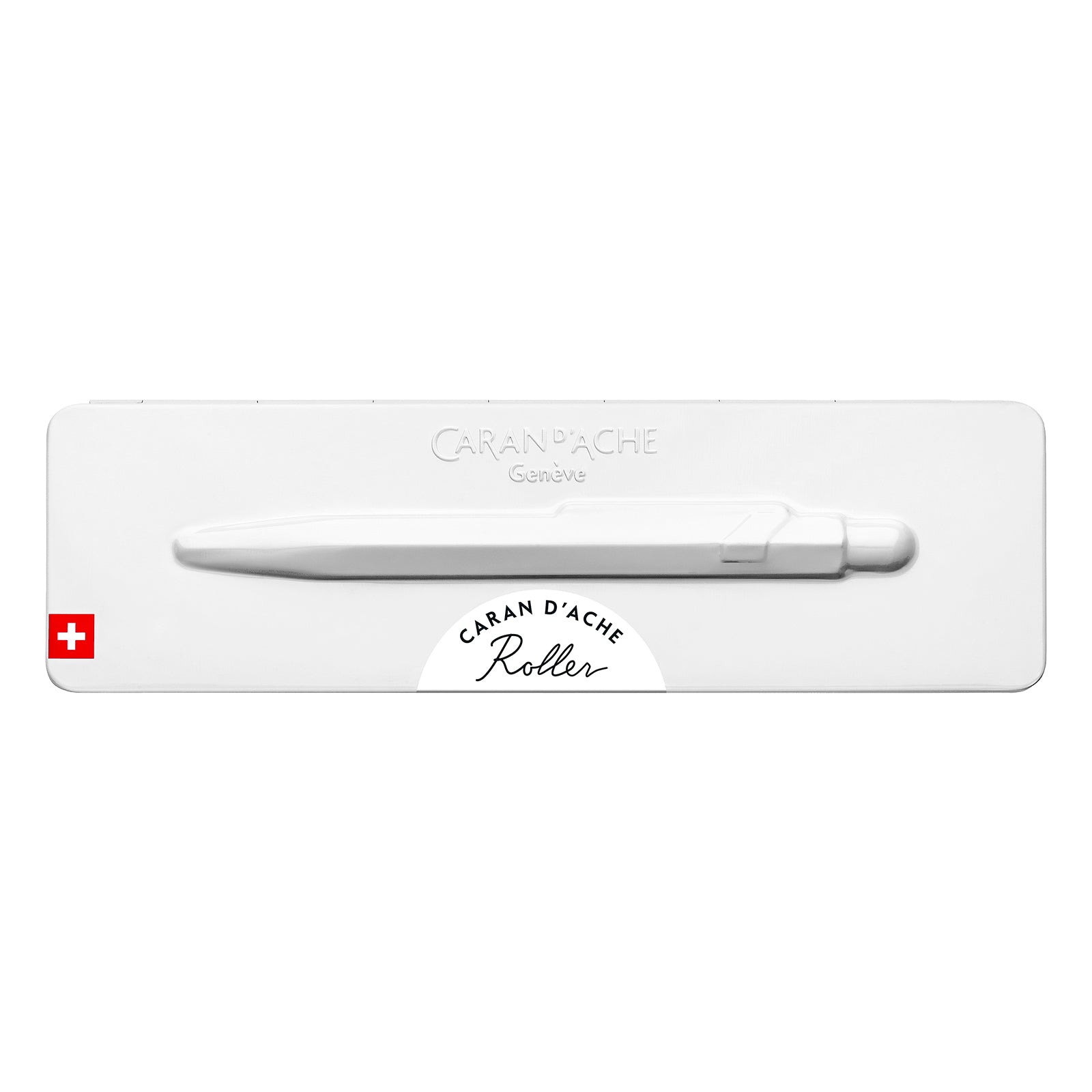 Caran d-Ache Caran d’Ache 849 – Tintenroller, 0,7 mm, Schwarz, Druckmechanik, Aluminium, Weiss
