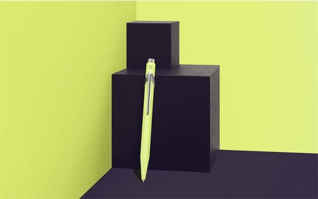 Caran d-Ache Kugelschreiber – Pastellgelb Fluo, Aluminium