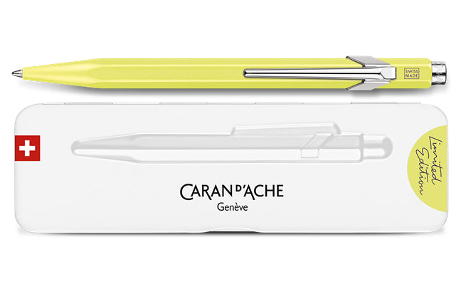 Caran d-Ache Kugelschreiber – Pastellgelb Fluo, Aluminium