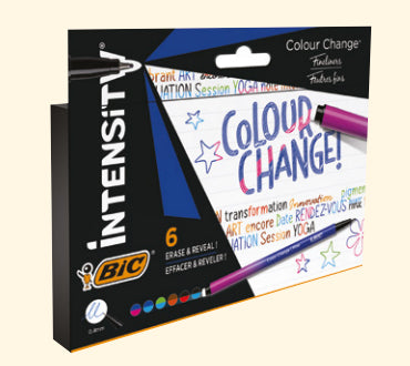 BIC Filzstifte Fineliner Colour Change Intensiv, Strichbreite 0,4 mm, 6 Farben