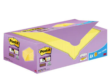 Post-it Haftnotizen – 76 × 127 mm – Gelb, Super Sticky, 100 Blatt/Block, 24er-Pack