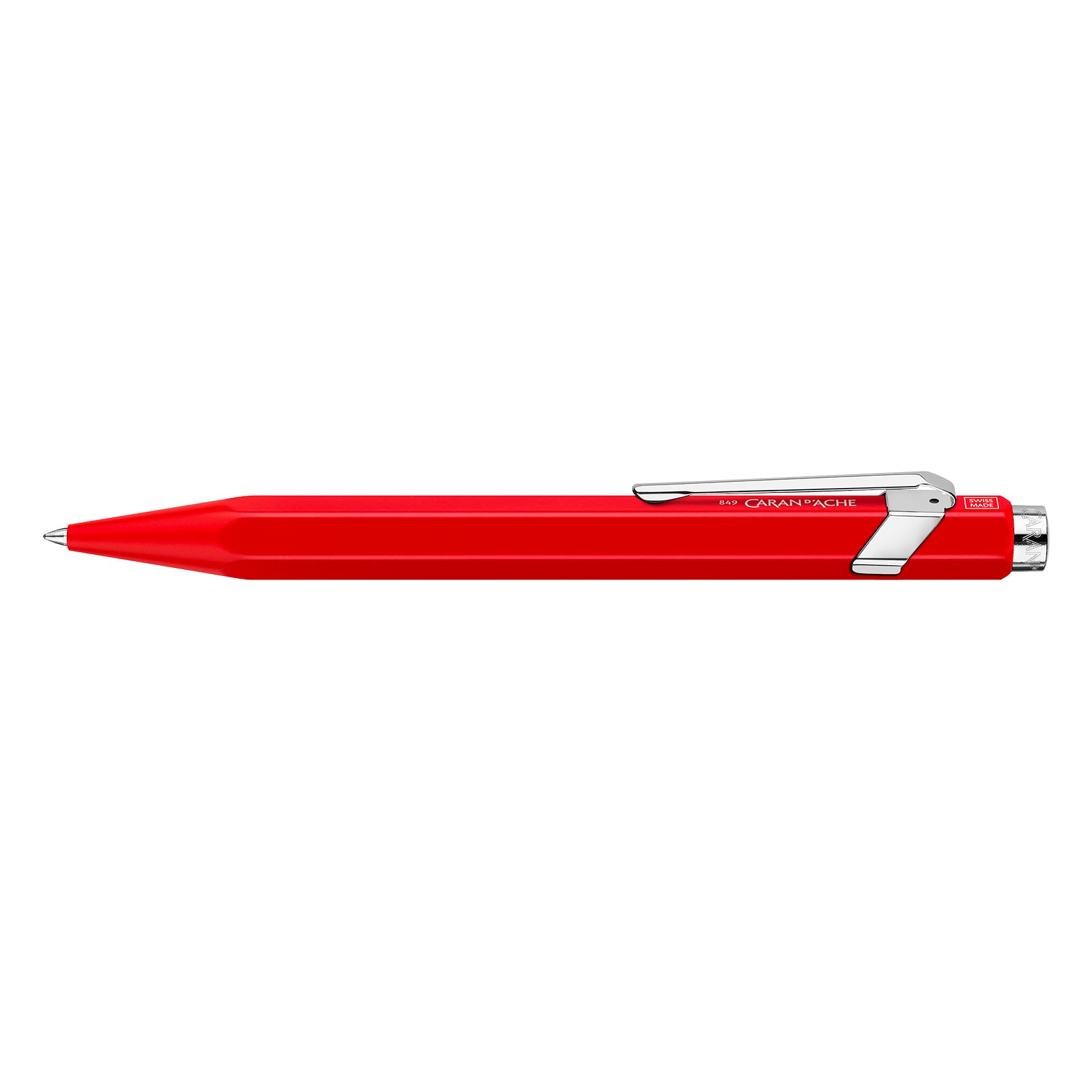 Caran d-Ache Caran d’Ache 849 – Tintenroller, 0,7 mm, schwarz, Druckmechanik, Aluminium, rot