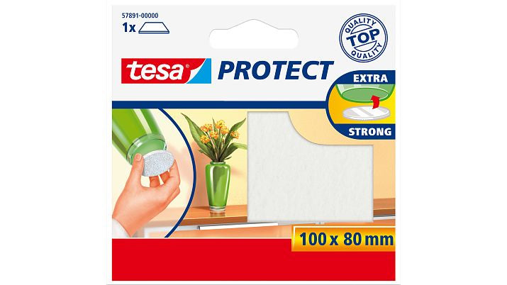 TESA Protect Filzgleiter 100 × 80 mm – weiss – selbstklebend, zuschneidbar