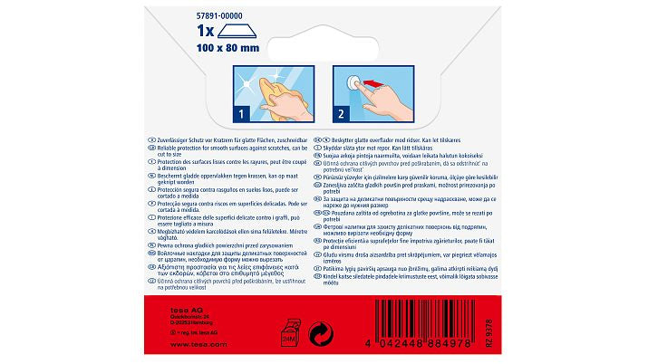 TESA Protect Filzgleiter 100 × 80 mm – weiss – selbstklebend, zuschneidbar