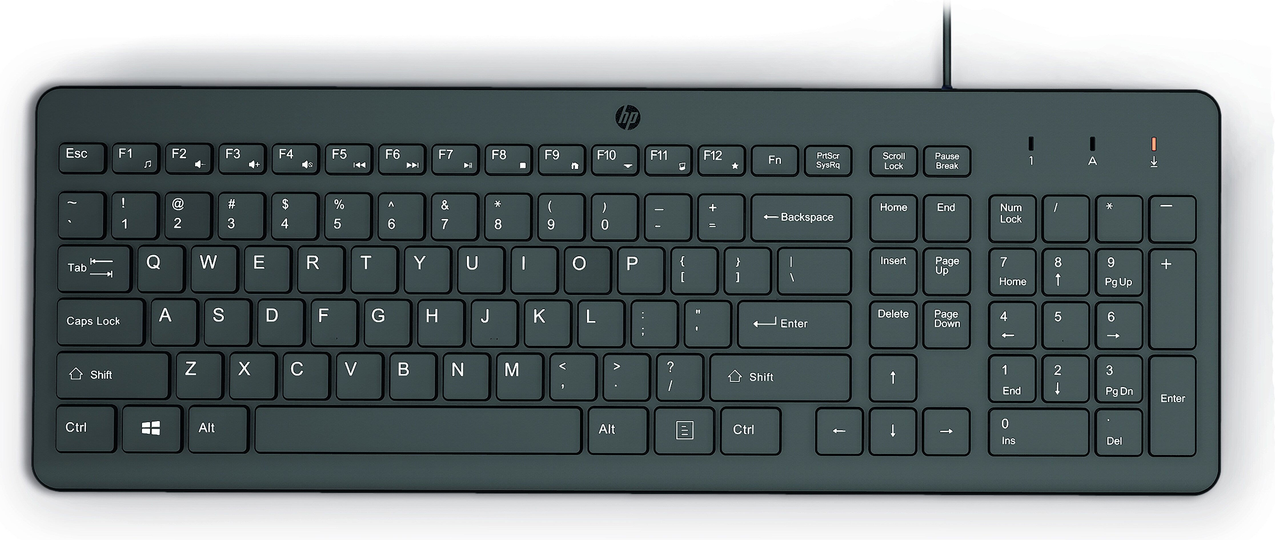 HP 150 – Tastatur – kabelgebunden, USB-A – schwarz