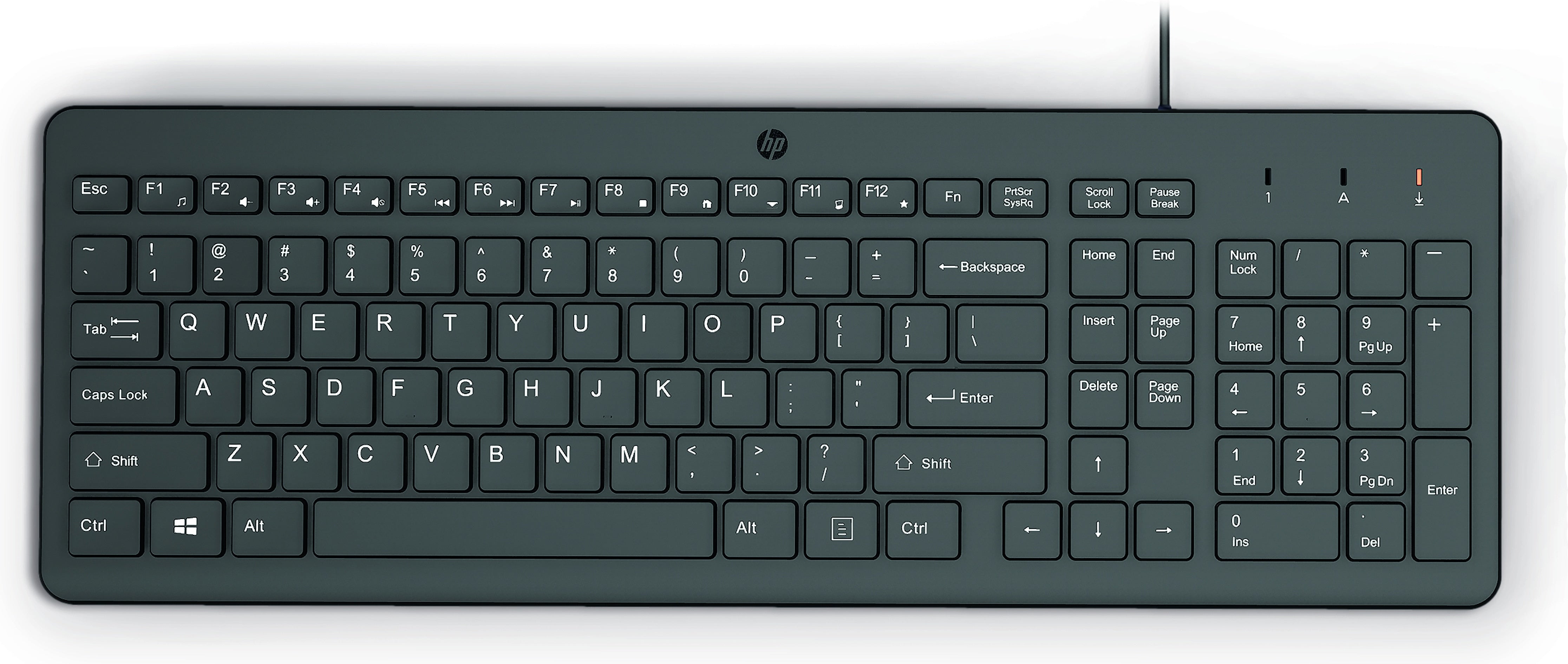 HP 150 – Tastatur – kabelgebunden, USB-A – schwarz