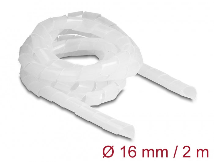 DeLOCK Kabelschlauch, Ø 16 mm × 2 m, zuschneidbar – transparent