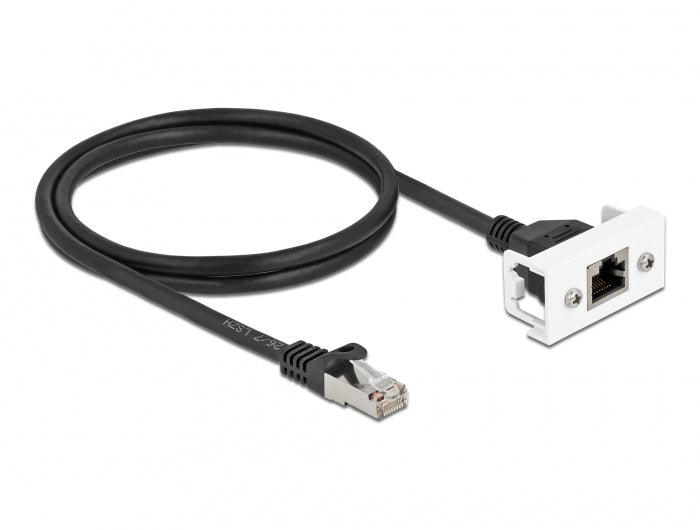 DeLOCK Patchkabel – Cat 6A S/FTP, 1 m, Schwarz, LSZH, RJ-45