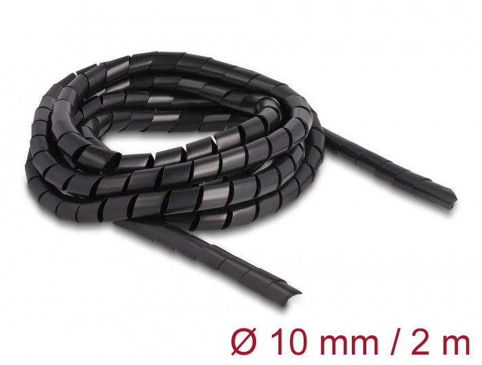 DeLOCK Kabelschlauch Ø 10 mm × 2 m, zuschneidbar – schwarz