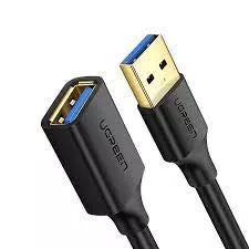 Ugreen USB-A Verlängerungskabel (Stecker auf Buchse) – USB 3.2 Gen 1 (5 Gbit/s) – 3 m – Geflochten – Schwarz