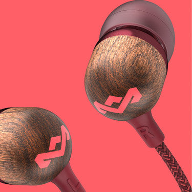 The House Of Marley House of Marley Smile Jamaica In-Ear Headset – Stereo, Kabel, 3,5 mm Klinke, Rot/Holz