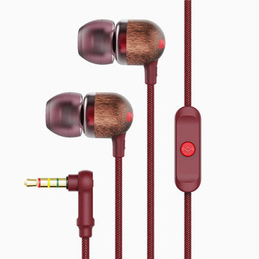The House Of Marley House of Marley Smile Jamaica In-Ear Headset – Stereo, Kabel, 3,5 mm Klinke, Rot/Holz