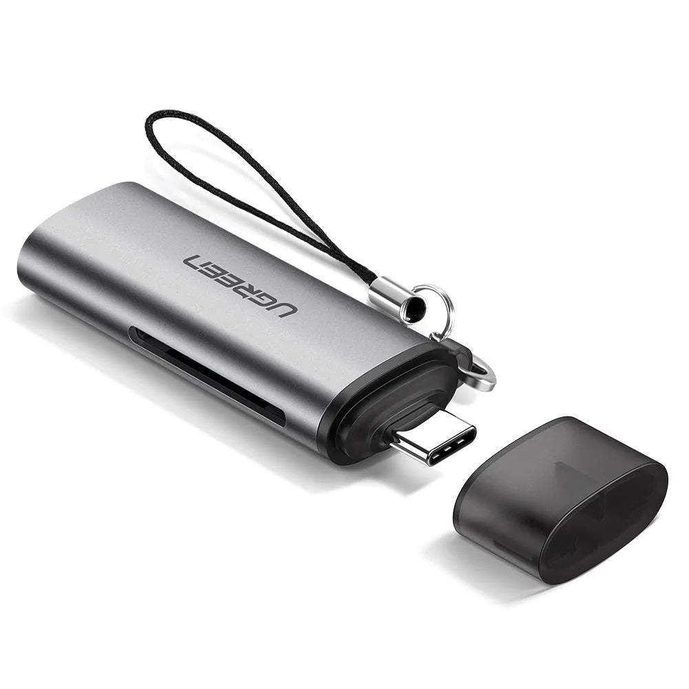 Ugreen USB-Kartenleser USB-C – SD/microSD – USB 3.2 Gen 1 (5 Gbit/s) – Grau – für Mac, Windows, Android