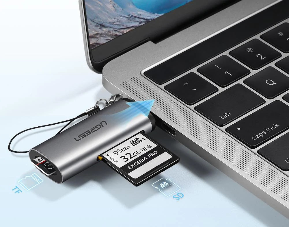 Ugreen USB-Kartenleser USB-C – SD/microSD – USB 3.2 Gen 1 (5 Gbit/s) – Grau – für Mac, Windows, Android