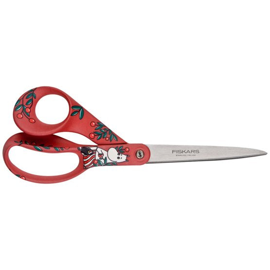 Fiskars Schere 21,0 cm, für Rechts- und Linkshänder – Edelstahl, ergonomischer Griff, Rot