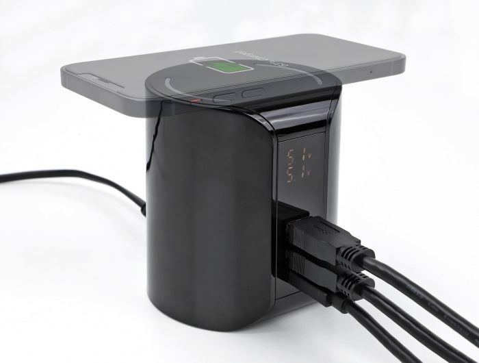 DeLOCK 41441 Ladestation – 58 W, 4× USB + kabellos – für universelle Geräte