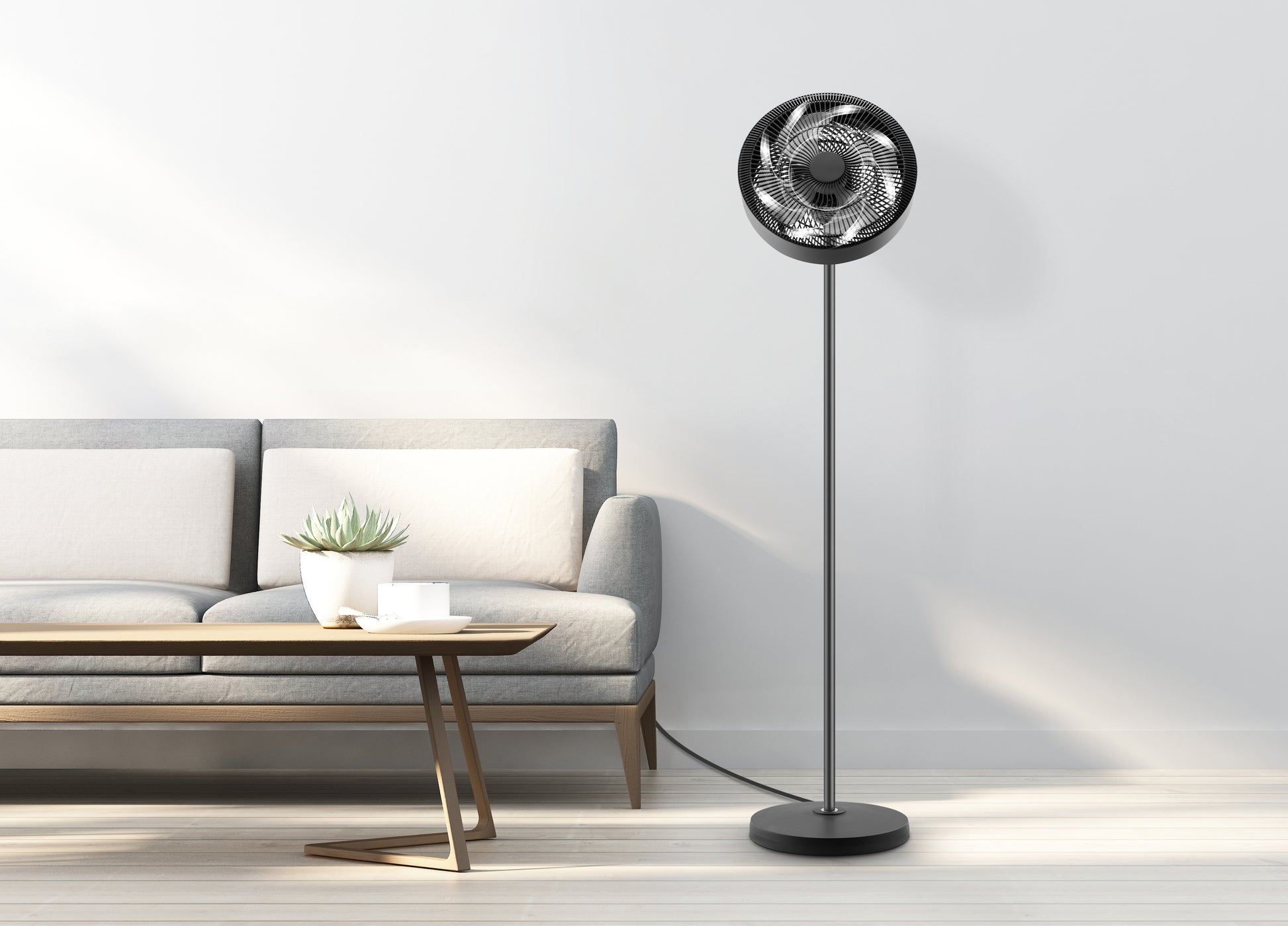 Trisa Standventilator Ambiance – 35 cm, 9 Stufen, oszillierend, Timer, Fernbedienung, 15 W, 58,4 dB(A)
