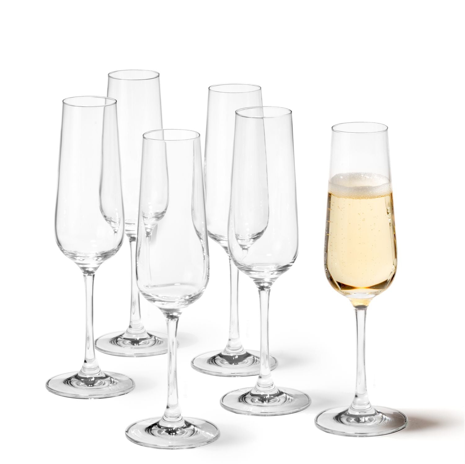 Leonardo Tivoli Sektglas – 0,21 l, Kristallglas, Transparent, spülmaschinenfest, 6 Stück