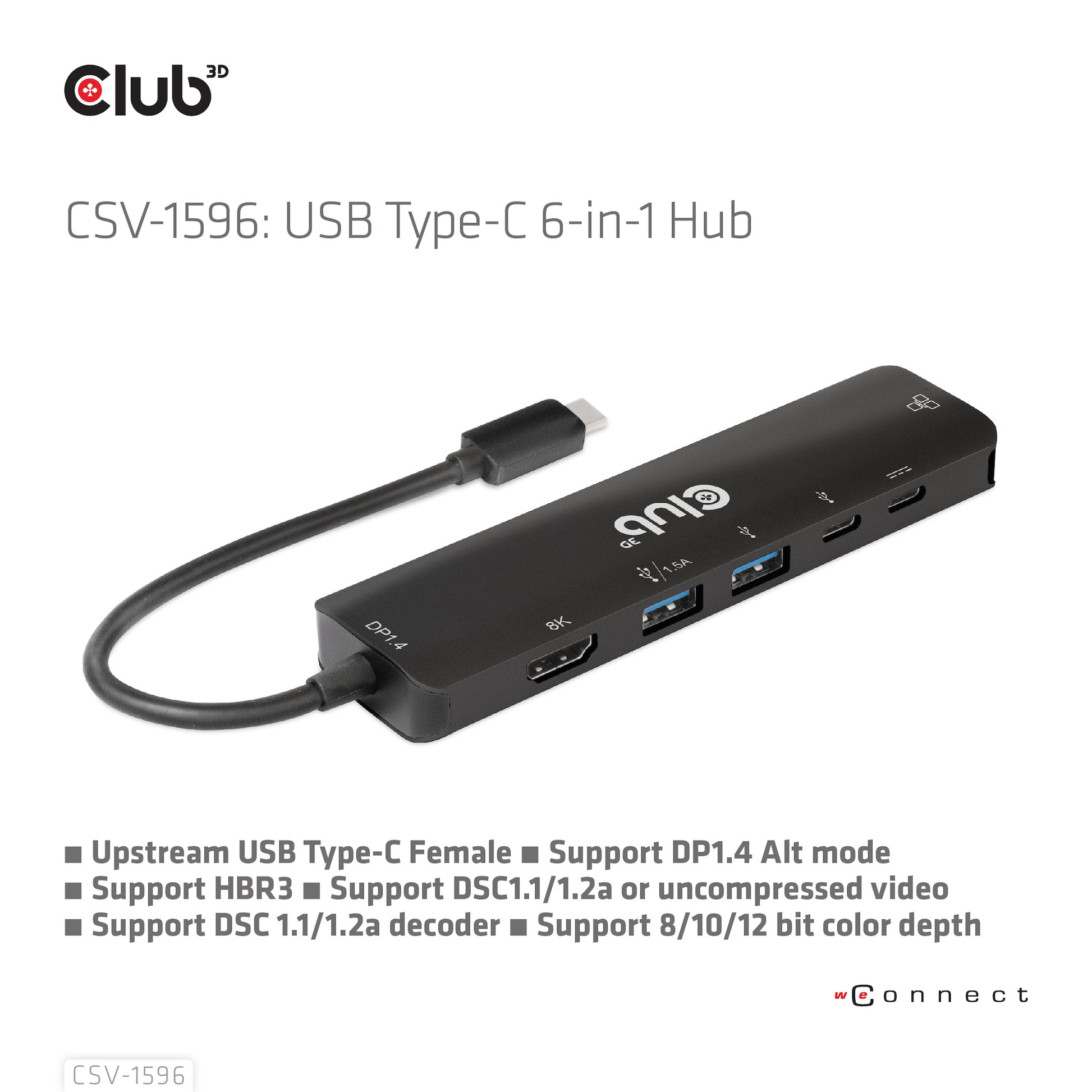 CLUB3D Club 3D Multiport-Adapter – USB-C, 1× HDMI, 2× USB-A, 100 W PD, GbE, für Windows/Mac