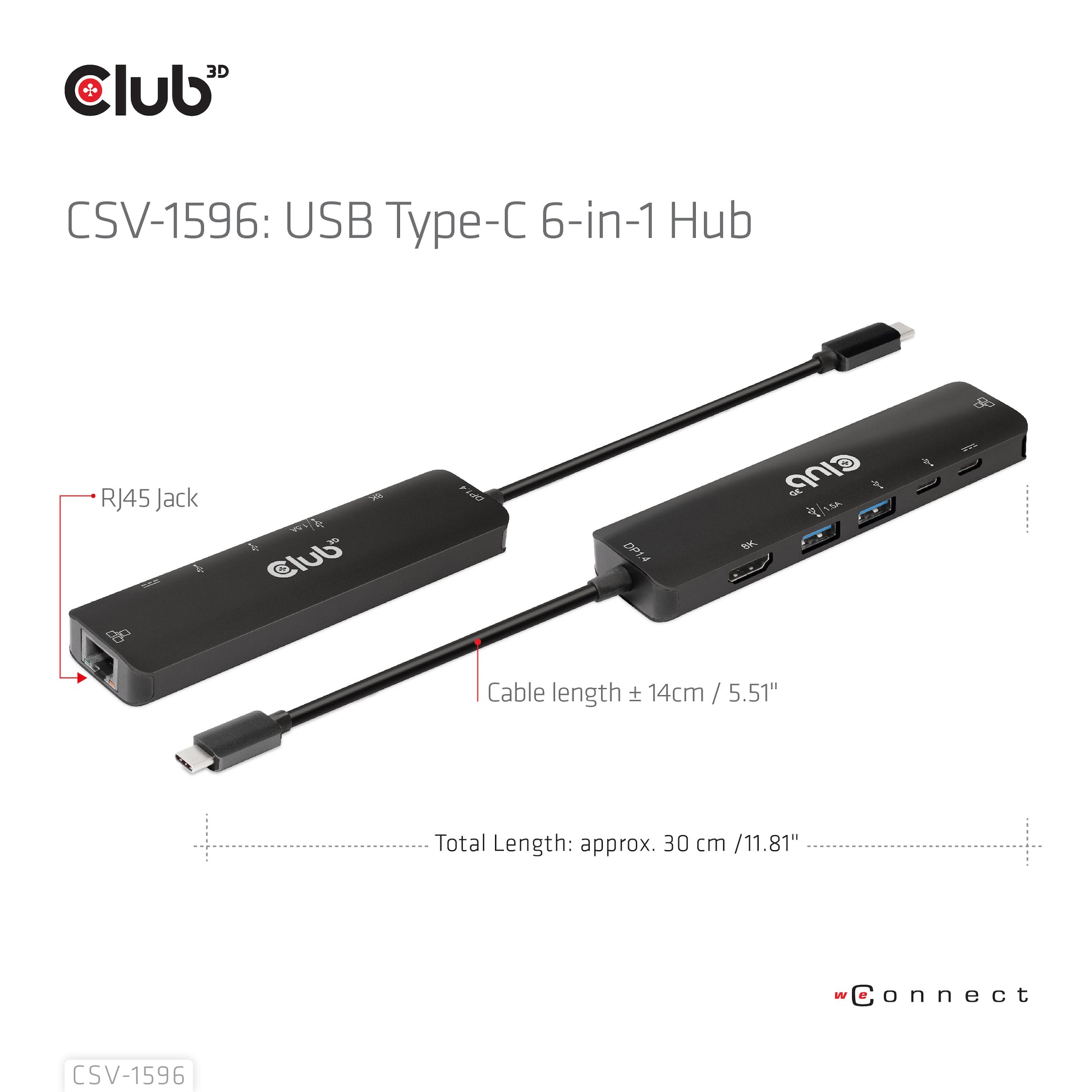 CLUB3D Club 3D Multiport-Adapter – USB-C, 1× HDMI, 2× USB-A, 100 W PD, GbE, für Windows/Mac