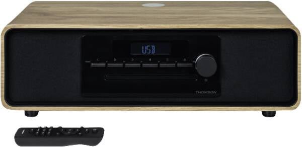 Thomson MIC300IDABBT – Micro HiFi-Anlage, DAB+/UKW, CD, Bluetooth, 60 W – Schwarz/Holz