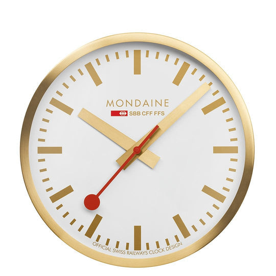 Mondaine Wanduhr – Ø 25 cm, weiss, Glas, lautlos