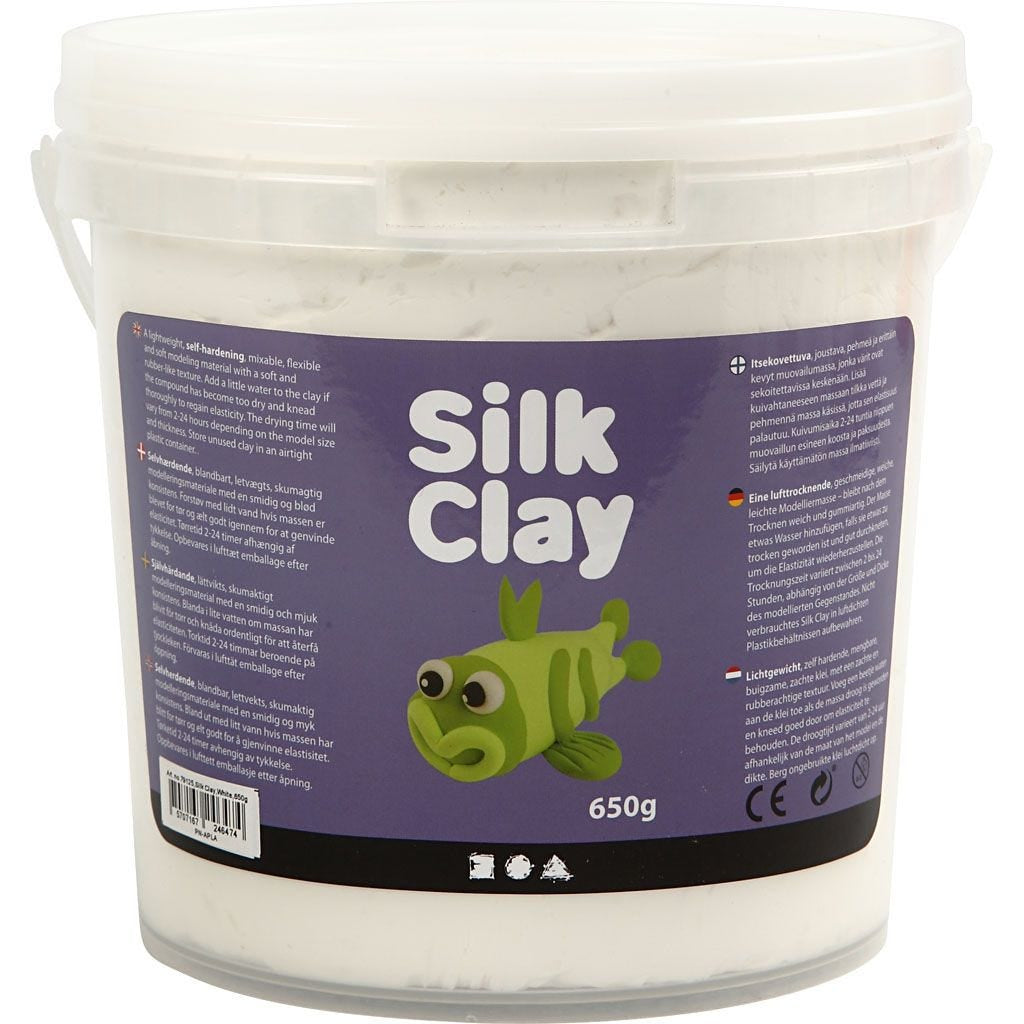 Creativ Company Modelliermasse, Weiss, Glitzer, Lufttrocknend (selbsthärtend), 650 g